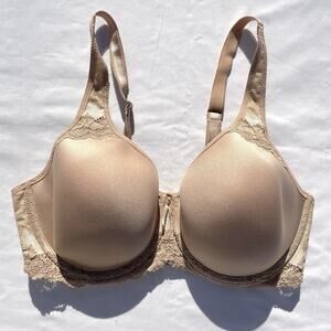 Wacoal sz 34DD Basic Benefits Contour Lace T-Shirt Bra Beige 853290